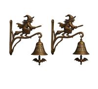 Wall Mounted Vintage Witch Doorbell - Clear Ringing,Halloween Gothic Witch Bells for Door,Retro Door Bell for Front Doors/Porch/Garden/Entrance/Home Decor (Style B, 2pcs)
