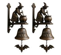Wall Mounted Vintage Witch Doorbell - Clear Ringing,Halloween Gothic Witch Bells for Door,Retro Door Bell for Front Doors/Porch/Garden/Entrance/Home Decor (Style A, 2pcs)
