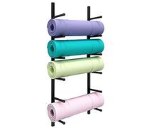 Wall Mounted Yoga Mat Rack, Large Heavy Duty Metal Storage Organizer for Gym & Home, Durable Exercise Mats Display Stand, Space-Saving