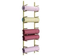 Wall Mounted Yoga Mat Rack, Large Heavy Duty Metal Storage Organizer for Gym & Home, Durable Exercise Mats Display Stand, Space-Saving