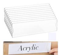 Wall Name Plate Holder - 8x2cm Wall Acrylic Nameplate Holder | 10pcs Transparent Sign Holders With Tape | Clear Workplace Classroom Door Sign Holders For Hotel With 20 Double-sided Tape