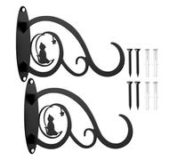 Wall Plant Hanger - Plant Hangers Outdoor | 2 Piece Rustproof Iron Heavy Duty Vintage | Wall Bird Feeder Hooks Porch Lantern Brackets For Lanterns Wind Chimes Flower Baskets Garden Patios