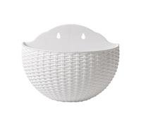 Wall Plant Pot, Imitation Rattan Wall Pots For Plants, Houseplants Elegant Container Semicircular Decor For Orchid Impatiens Begonias Pothos Petunias