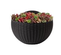 Wall Pot - Wall Planting Pot | Balcony Flower Bucket, for Plants Indoor,Imitation Rattan Plants Houseplants Elegant Container Semicircular Decor for Orchid Impatiens Begonias Pothos Petunias
