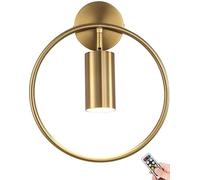 Wall Sconce Operated Wall Lighting with Remote,Indoor Wireless LED Wall Lights Metal Circle Wall Lamp Light Fixtures for No Wiring Bedroom Bathroom Living Room Hotel