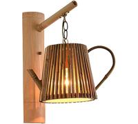 Wall Sconces,Industrial Hand-Woven Rattan Lampshade Hanging Wall Lamp with Base,Farmhouse Rustic Wall Mounted Light Decoration for Kitchen Island,Living Room,Bedroom, 11 * 15.3in(11 * 15.