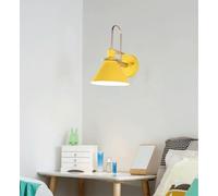 Wall Sconces Modern Cone Metal Shape Wall Lantern Kit Bedside Wall Mount Lamp Sconce 1 Light Indoor Decoration -Green Finish/Yellow