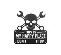 Wall Signs Wooden, Vintage Funny Skull, Design Art Decor with Sturdy Build, Bathroom Aid with Smooth Comfort, Modern Home Style, Accessory for Bedroom Door Kitchen Office Bar 7.87 * 7.87inch