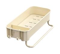 Wall Sink Sponge Holder - 26.5x12.5x5.5cm Thicken Kitchen Sinks Caddy with Hooks Crossbar, No Punching Bathroom Drain Rack, Effortless Setup Durable Organizer for Spongee Brush Cleaning Tools