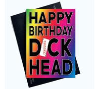 Wall Smart Designs Divertidas tarjetas de cumpleaños Tarjetas de felicitación Feliz Cumpleaños Dickhead Marido Tarjetas Novio Tarjeta de Amigo Colega, Regalo Rude Banter Broma PC673