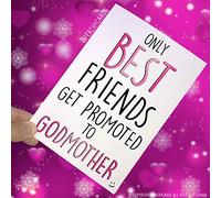 Wall Smart Designs Tarjeta de propuesta de madrina Best Friends Promoted to Godmother Godparent Card Will You Be My Godmother Best Friend Bautizo Tarjetas PC461