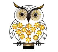 Wall Solar Lights Outdoor - Solar Powered Owl Wall Artwork, Waterproof Metal Decorative Lighting Ornament, Weather Resistant Hanging Accent For Garden Yard Fence Porch Patio Balcony Pathway Lawn