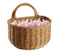 Wall Storage Basket - PP Imitation Rattan | Boho Space-Saving Organizer, Woven Baskets For Organizing | Kitchen, Counter, Pantry, Living Room, Desks, Bathroom, Bedroom, Wedding