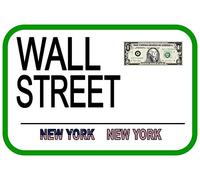 Wall Street - Placa de metal de aluminio, 20,3 x 30,5 cm