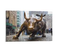 Wall Street - Póster decorativo con diseño de toro de cobre y lienzo para pared e impresión artística moderna para decoración de dormitorio familiar, 40 x 60 cm