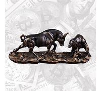 Wall Street Stock Market Charging Bull Thrusting Bear Figuri-Abstrakt Art Tischplatte Rinder Figur Finanzmakler Geschenk,Deko skulptur modern