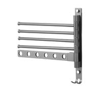 Wall Towel Rack, Swivel Towel Bar, 4-Arm Swing-out Design with Rustproof Wall-Mounted Organizer, Bathroom Hanger for Dorms, Laundry Rooms, Lockers, Salons, Apartments, 12.8x11.97 Inches