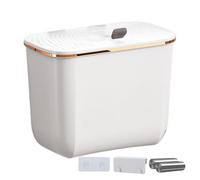 Wall Trash Can, Kitchen Garbage Bin, 10,47 x 5,83 x 8,62 pulgadas, Mountable Waste Container, 7 L Space-Saving Design, Ideal para Under Sink, Gabinete, Cupboard, Counter, Apartment Kitchens, White