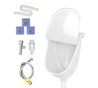 Wall Urinal, Odorless Wall Mounted Urine Separator With Lid, Compact Toilet Solution, Perfect For Home Motorhome Dorm Garden And Men’s Bathroom Use, Easy To Install & Maintain