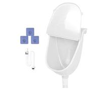 Wall Urinal, Wall Mounted Commercial Urinal with Cover, Spill-Proof, Hygienic Odor Control, Flushing Urine Diverter Toilet with Hose for Dorm, Yard, Camping and Vehicle, 11.22x15.16x7.09 inches