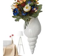 Wall Vases For Decor - Ceramic Conch Entryway Ornament, Wall Mounted Flower Holder | Modern Decorative Piece For Living Room, Bedroom, Kitchen, Bathroom Use