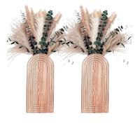 Wall Vases for Flowers - Indoor Home Decor, 2 Pieces Wooden Modern Wall Planter, Stylish Indoor Plant Holder for Entryway, Dining Room and Bedroom Adds, Elegant Style to Any Home Interior