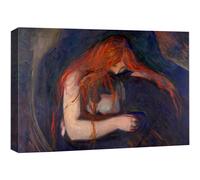 wall26 Canvas Print Wall Art Vampire by Edvard Munch People Historic Illustrations Fine Art Traditional Scenic Colorful Dark for Living Room