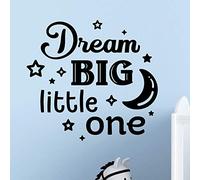 wall4stickers Dream Big Little One Sueño Grande, pequeño, de una Pared, Adhesivo de Vinilo removible, Pegatina Mural, Ventana, niños, niños, guardería, Sala de Arte.