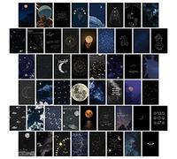 wall67 Kit de collage de pared, fotos estéticas, luna y estrellas, kit de collage de fotos, decoración de habitación de dormitorio para adolescentes, colección de fotos de decoración de habitación