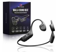 WALLA SOUND Beat Bone Conduction - Auriculares inalámbricos Bluetooth con diseño abierto para conciencia ambiental, almacenamiento MP3 integrado de 32 GB, IPX8 impermeable, ultraligeros de 30 g, banda