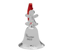 Wallace 2022 SilverPlated Grande Baroque Bell Ornament wGingerbread Man Finial 28th Edition
