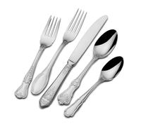 Wallace Hotel Lux 77Piece 1810 Stainless Steel Flatware Set Service for 12 Silver