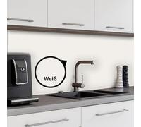 WALLando Panel de Cocina Premium - Revestimiento de Pared en PVC con Corte a Medida - Protector contra Salpicaduras Resistente al Calor - Fácil Instalación - Placas de Plástico Gris Oscuro - Blanco