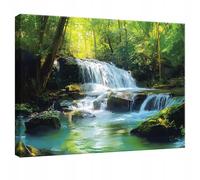 WallArena - Cuadros en lienzo - Cascada, 100x70 cm - Imagen sobre lienzo - Cuadro de pared XXL grande - Cuadros de pared para salon y dormitorio - para salon modernos impresion artistica
