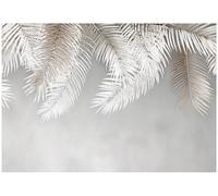 WallArena - Fotomural de vellon Boho, Hojas, 300x210 cm - Fotomurales - Papeles pintados - para salon y dormitorio - Papel pintado de vellon mural de pared efecto 3D - in ola - Beige