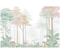 WallArena - Fotomural de vellon Bosque, Naturaleza, 350x250 cm - Fotomurales - Papeles pintados - para salon y dormitorio - Papel pintado de vellon mural de pared efecto 3D - in ola - Blanco