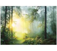 WallArena - Fotomural de vellon Bosque, Paisaje, 200x140 cm - Fotomurales - Papeles pintados - para salon y dormitorio - Papel pintado de vellon mural de pared efecto 3D - in ola - Naturaleza