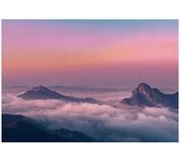 WallArena - Fotomural de vellon Paisaje, Auroras Boreales, 350x250 cm - Fotomurales - Papeles pintados - para salon y dormitorio - Papel pintado de vellon mural de pared efecto 3D - in ola