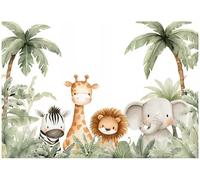 WallArena - Fotomural de vellon Selva, Animales, 350x250 cm - Fotomurales - Papeles pintados - para salon y dormitorio - Papel pintado de vellon mural de pared efecto 3D - in ola - Blanco