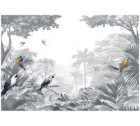 WallArena - Fotomural de vellon Selva, Tropical, 350x250 cm - Fotomurales - Papeles pintados - para salon y dormitorio - Papel pintado de vellon mural de pared efecto 3D - in ola - Botánico