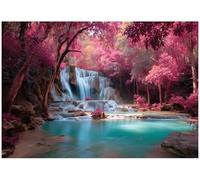 WallArena Papel pintado fotográfico de fieltro - Cascada - 200 x 140 cm - Fotomurales - Papel pintado - para salón dormitorio - Papel pintado de pared efecto 3D - Incluye cola - Paisaje