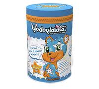 Wallatoys - Yodoylalata - Peluche solidario Álex - Apoya la inclusión las personas con síndrome de Down - Incluye lata-hucha, pulsera y una tarjeta de adopción personalizada - Color Azul y Naranja