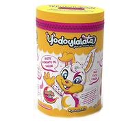 Wallatoys - Yodoylalata - Peluche solidario Sofía - Apoya la lucha contra el Cáncer Infantil - Incluye lata-hucha, pulsera y una tarjeta de adopción personalizada - Color Amarillo y Rosa