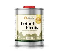 Wallbach® Aceite de linaza 1 L - Aceite de linaza natural para interior y exterior de madera: ideal para muebles de roble, mesas de comedor y exteriores.