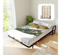 Wallbedking Cama Abatible Clásica Vertical 140x200 - Mecanismo Pistón a Gas, Soporta hasta 350kg, Diseño Ahorro de Espacio, Fácil Ensamblaje, Compatible con Colchones Estándar (hasta 30cm)