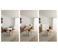 Wallbedking Cama abatible Morphy Studio - Sistema Multifuncional Modular SizeFlex y TypeFlex, Cama abatible Ahorra Espacio y Extensible con módulos de sofá (135x190, Horizontal)