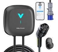 Wallbox 7,4 kW Monofásico con App, Cargador Coche Eléctrico 7,4 kW, Cable Carga Coche Electrico 6m, Cargador EV Tipo 2, 6-32A 230V, con RCD Tipo A, IP67, para WiFi y Bluetooth, para BEV/PHEV