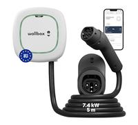 Wallbox Pulsar MAX, Cargador para Vehículo Eléctrico (7.4kW, Type 2, Wi-Fi, Bluetooth, OCPP, Interior/Exterior, 5m Cable, facíl de Instalar), Blanco