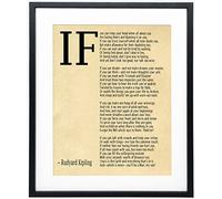 Wallbuddy IF Arte de pared enmarcado Inspiring Decoración de la habitación/IF You Can Keep Your Head Arte de pared inspirador, IF by Rudyard Kipling Framed Rudyard Poem (Parchment)