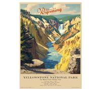 Wallbuddy Póster Vintage de Viaje de Yellowstone | (60 x 90 cm, Sin marco)